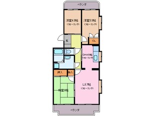 宮町駅 徒歩37分 4階の物件間取画像